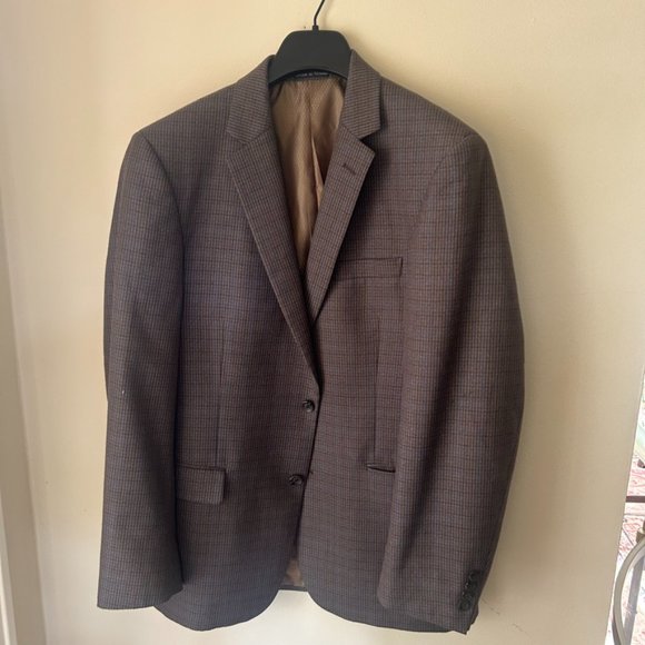 Jean-Paul Germain brown and blue plaid blazer 40L - Picture 1 of 3